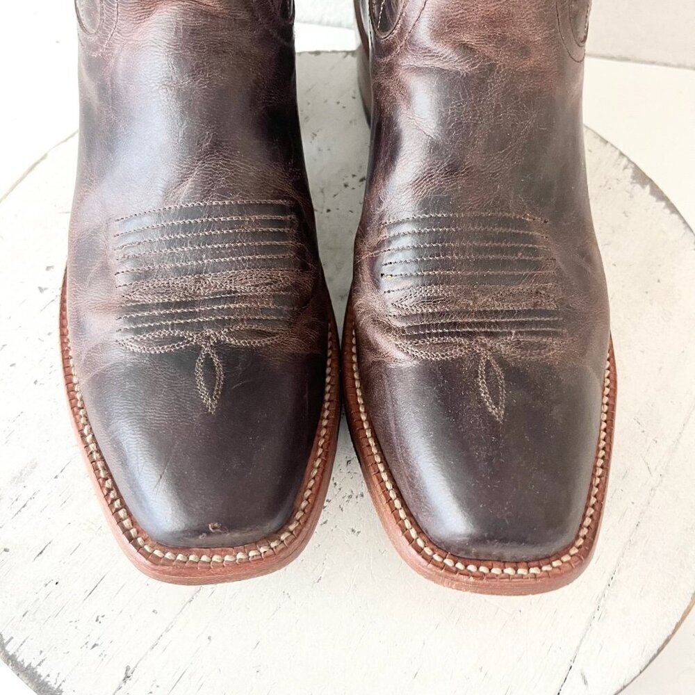 Rod Patrick Womens Cowboy Boots 10.5 A Brown Perro Loco Leather Blunt Toe Tall - Picture 7 of 13